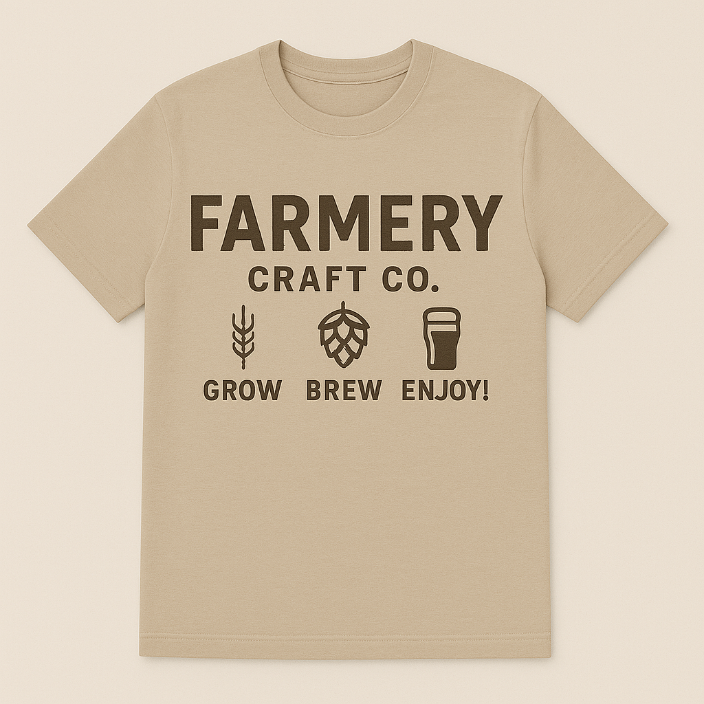 Farmery Craft Co. T-Shirt - Beige - T/T