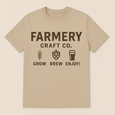 Farmery Craft Co. T-Shirt - Beige - T/T