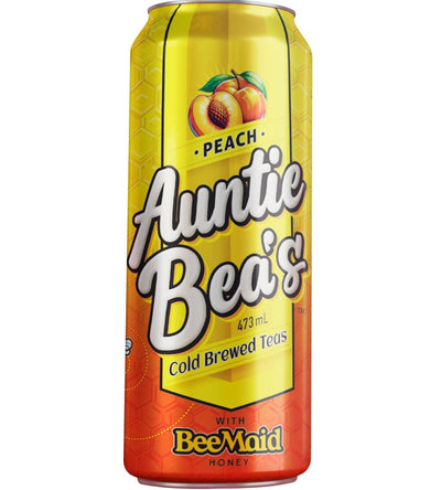 Auntie Bea's Cold Brewed Teas PEACH - 473ml - Farmery Estate Brewing Company Inc.-non alc