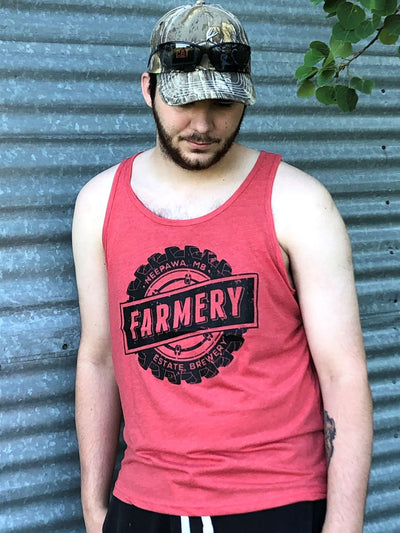 Unisex Red Triblend Tank Top - Farmery Estate Brewing Company Inc.-Tank Tops